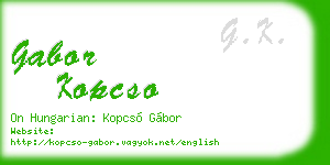 gabor kopcso business card